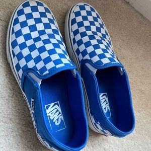 Blue checkered vans